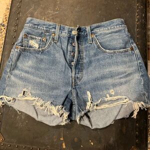 Levi 501 Distressed Denim Shorts